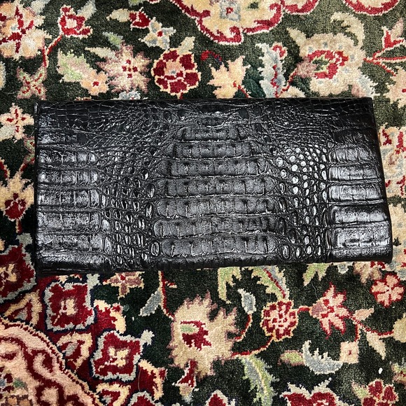 Vintage 30s Horch Meister Klasse Faux Croc Gold Hardware Made in Germany Clutch - Picture 2 of 9